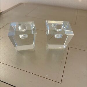 Lead crystal candle holders